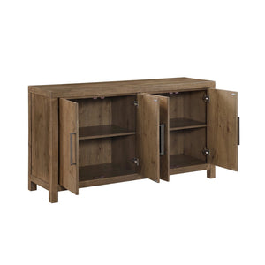 English Elm Rustic French Oak Veneer Sideboard with Adjustable Shelves for Dining Room Storage B011P467628