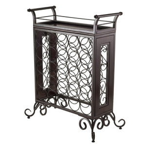 Winsome Wood Silvano Elegant 25-bottle Wine Rack With Removable Serving Tray, Antique Bronze Finish & Adjustable Feet Antique Bronze Composite Wood ,Metal 87523-winsome-wood