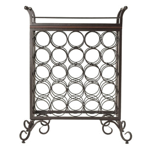 Winsome Wood Silvano Elegant 25-bottle Wine Rack With Removable Serving Tray, Antique Bronze Finish & Adjustable Feet Antique Bronze Composite Wood ,Metal 87523-winsome-wood