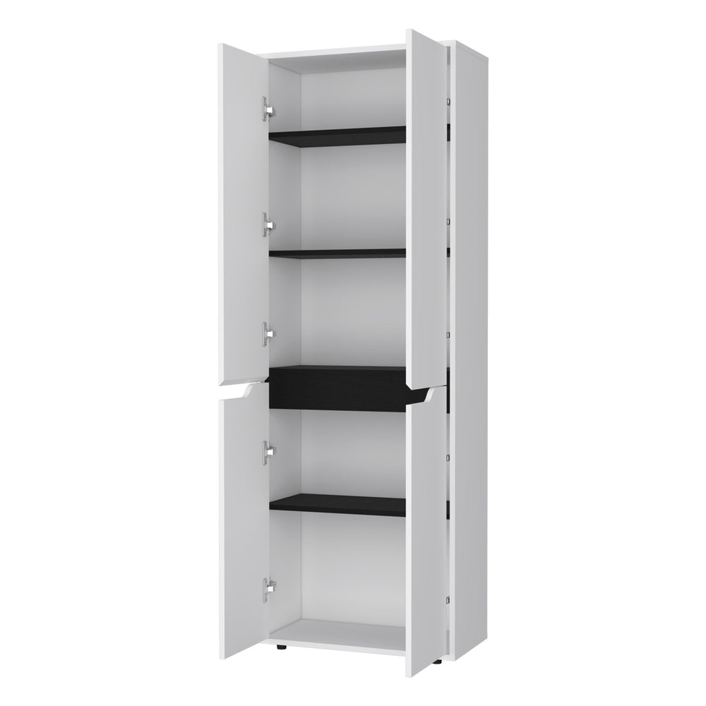 English Elm FM Keyser Multistorage Kitchen Pantry Cabinet with 5 Shelves & 4 Doors, Space-Saving Durable Design B128P321071