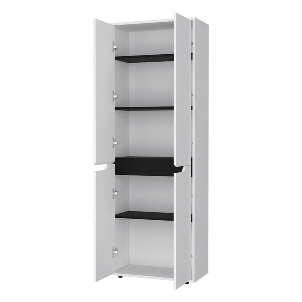 English Elm FM Keyser Multistorage Kitchen Pantry Cabinet with 5 Shelves & 4 Doors, Space-Saving Durable Design B128P321071