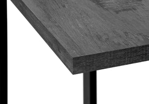 English Elm Accent C-Shaped Side Table with Reclaimed Wood-Look Top and Sleek Metal Frame for Small Spaces Black 28 L x 13 W x 6 H B2710P219150