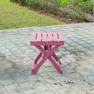 English Elm Seaview Recycled Hdpe Outdoor Folding Side Table Uv Resistant Patio Deck Use Burgundy B2745P409724