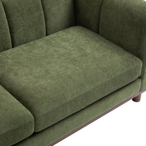 English Elm Modern Chenille Loveseat with Pocket Spring Support for Apartment Living Rooms Green N763S000070F