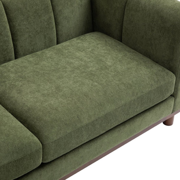English Elm Modern Chenille Loveseat with Pocket Spring Support for Apartment Living Rooms Green N763S000070F