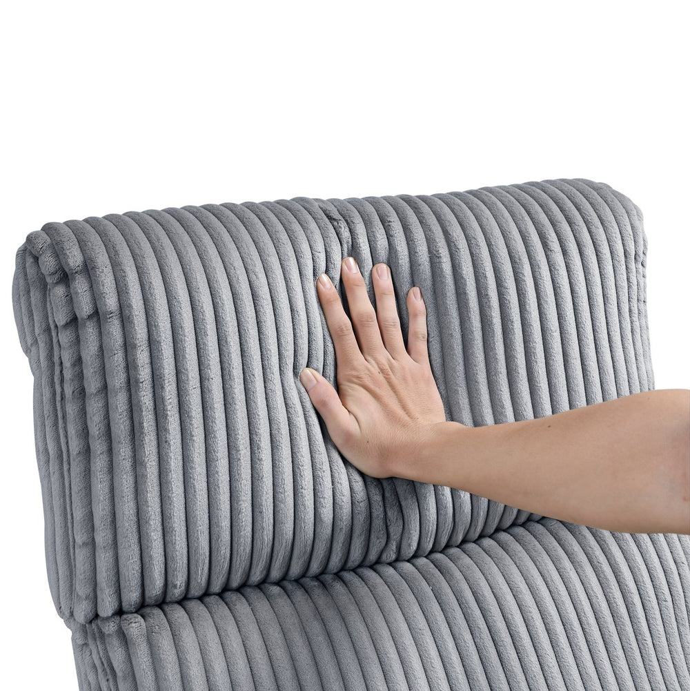 English Elm Gray Corduroy Swivel Glider Recliner Chair - Plush Upholstery, 360° Swivel, Smooth Recline, 34"x36" B011P383304