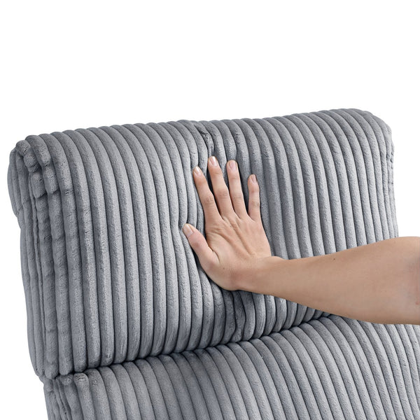 English Elm Gray Corduroy Swivel Glider Recliner Chair - Plush Upholstery, 360° Swivel, Smooth Recline, 34"x36" B011P383304