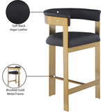 Romeo Black Vegan Leather Counter Stool 875Black-C Meridian Furniture