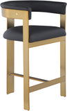 Romeo Black Vegan Leather Counter Stool 875Black-C Meridian Furniture