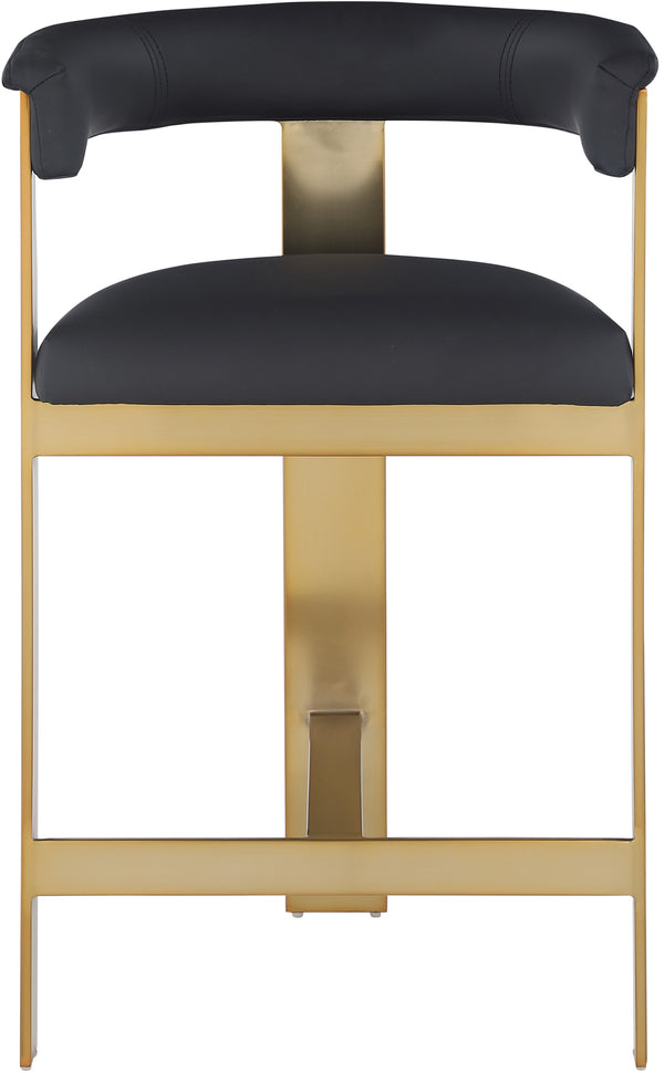 Romeo Black Vegan Leather Counter Stool 875Black-C Meridian Furniture