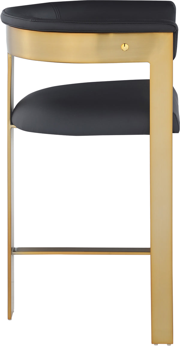 Romeo Black Vegan Leather Counter Stool 875Black-C Meridian Furniture