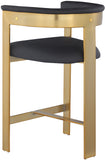 Romeo Black Vegan Leather Counter Stool 875Black-C Meridian Furniture