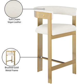 Romeo Cream Vegan Leather Counter Stool 875Cream-C Meridian Furniture