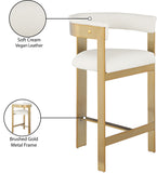 Romeo Cream Vegan Leather Counter Stool 875Cream-C Meridian Furniture