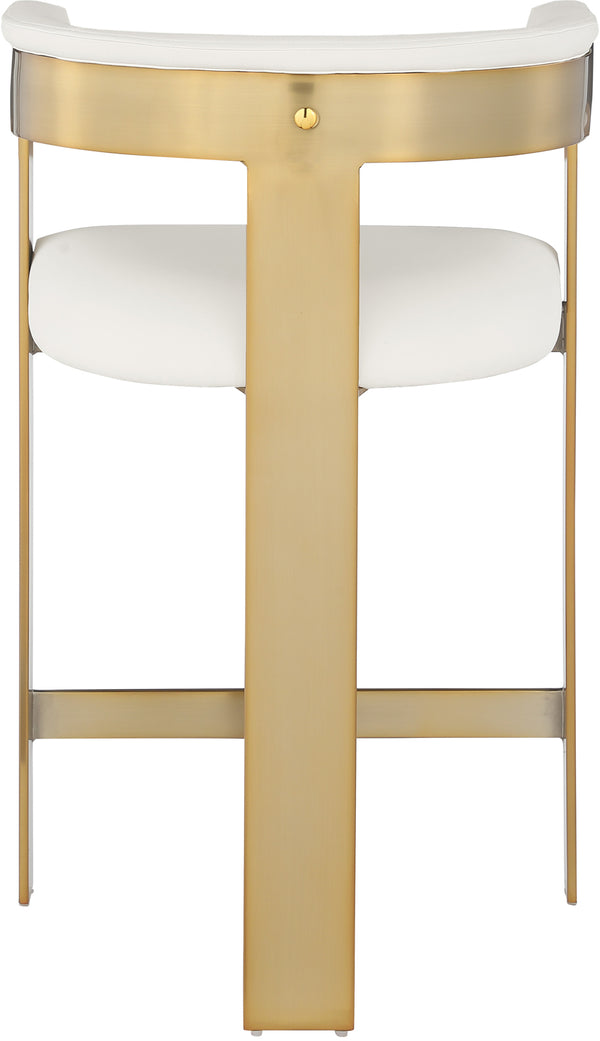 Romeo Cream Vegan Leather Counter Stool 875Cream-C Meridian Furniture