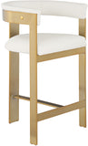 Romeo Cream Vegan Leather Counter Stool 875Cream-C Meridian Furniture