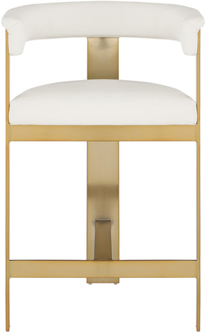 Romeo Cream Vegan Leather Counter Stool 875Cream-C Meridian Furniture