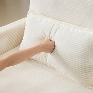 English Elm 54" Plush Cloud Sofa Modular Single with Ottoman, Beige Corduroy, High-Resilience Foam, Space-Saving Comfort W1829P324892