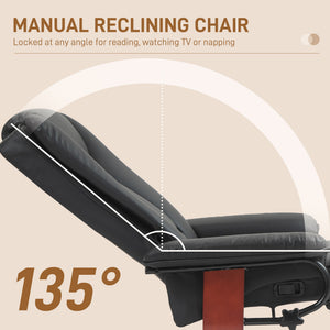 English Elm Homcom Manual Swivel Recliner Chair - Stylish Pu Leather Comfort With Adjustable Footrest & 360° Rotating Base W2225P217423
