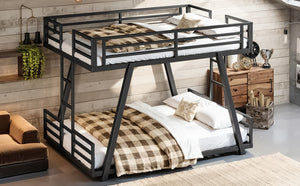 English Elm Twin Over Metal Bunk Bed with Led Lights Usb Ports Drawers and Sofa Conversion W5305S00054