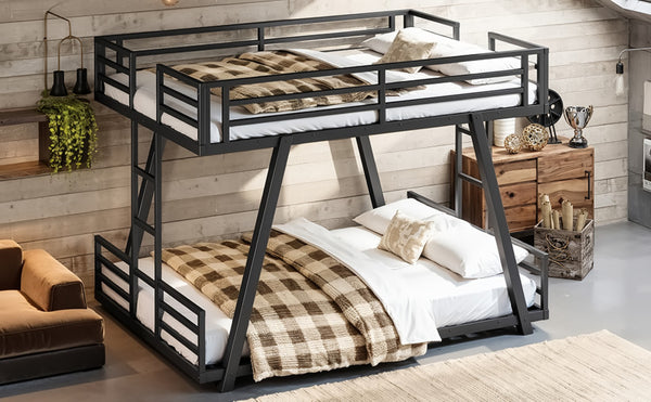 English Elm Twin Over Metal Bunk Bed with Led Lights Usb Ports Drawers and Sofa Conversion W5305S00054