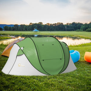 English Elm Outsunny Instant Pop up Camping Tent with Porch Vestibule Waterproof 3 Person Dome Green W2225P200771