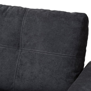 Baxton Studio Baxton Lianna Modern Dark Grey Sectional Sofa with Storage, Sleeper Feature & Cupholders for Comfort R8068-Dark Grey-Rev-SF