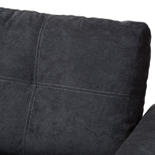 Baxton Studio Baxton Lianna Modern Dark Grey Sectional Sofa with Storage, Sleeper Feature & Cupholders for Comfort R8068-Dark Grey-Rev-SF