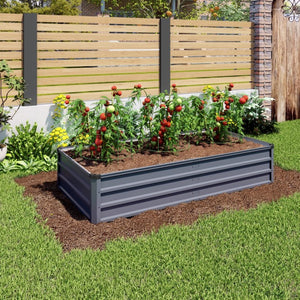 English Elm 6x3x1ft Galvanized Steel Raised Garden Bed Rust Proof Outdoor Planter for Vegetables W3213P464142