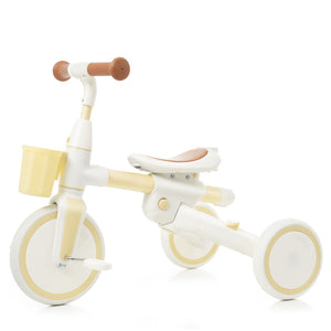 English Elm 7 in 1 Convertible Toddler Tricycle Aluminum Frame Push Trike with Rotating Seat Canopy Yellow N726P300636Y