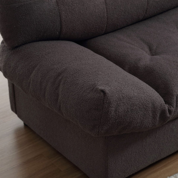 English Elm Cloud Style Sofa - Plush Teddy Velvet 2-Seater Couch For Cozy Living Room & Apartment Spaces W2705S00001-GIGA