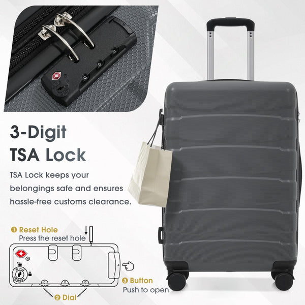 English Elm 28 Inch Abs Hardshell Checked Suitcase with Spinner Wheels Tsa Lock Expandable N730P354687D