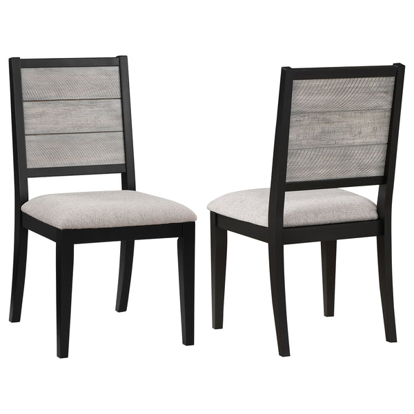 English Elm 2pc Mid-century Dining Side Chairs with Foam Padded Seats and Spindle Back in Neutral Wheat Upholstery Black,Gray 39.37 L x 19.3 W x 13.4 H B011P301368