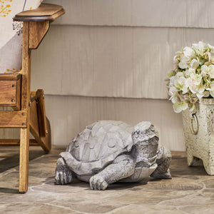 English Elm Christopher Knight Home® - TURTLE Handcrafted Outdoor Garden Statue in Dark Gray Cast Stone, Weather-Resistant Vintage Accent (12.5" W) 70872.00DGRY
