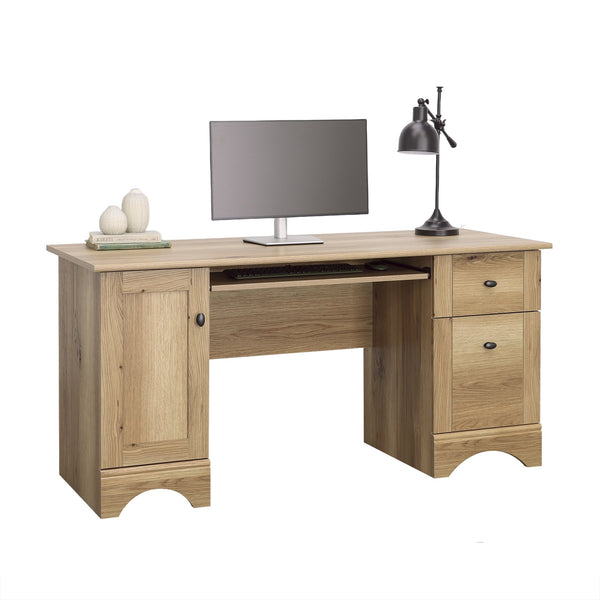 English Elm Computer Desk - Stylish Brown Finish, Ergonomic Design, Ample Storage, Perfect For Small Spaces B356P402686