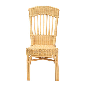 English Elm Modern Boho Rattan Rod Dining Chair Set of Two with Crisscross Base for Casual Spaces B2750P420369