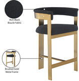 Romeo Black Boucle Fabric Counter Stool 876Black-C Meridian Furniture