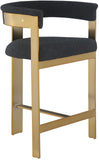 Romeo Black Boucle Fabric Counter Stool 876Black-C Meridian Furniture