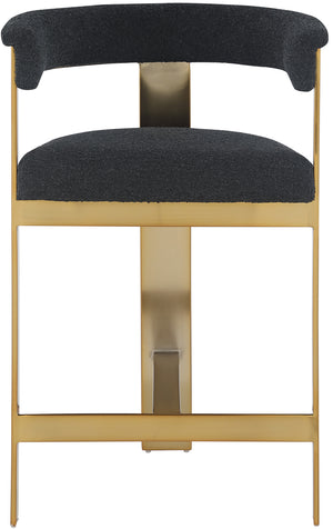 Romeo Black Boucle Fabric Counter Stool 876Black-C Meridian Furniture
