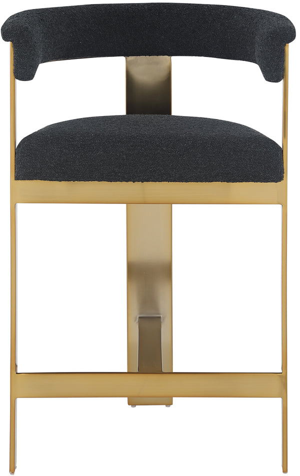 Romeo Black Boucle Fabric Counter Stool 876Black-C Meridian Furniture