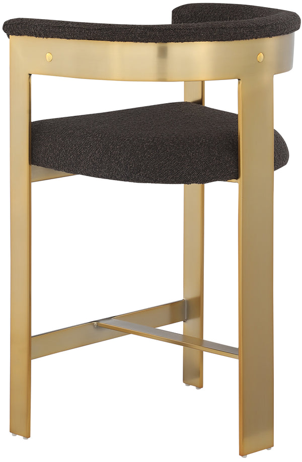 Romeo Brown Boucle Fabric Counter Stool 876Brown-C Meridian Furniture