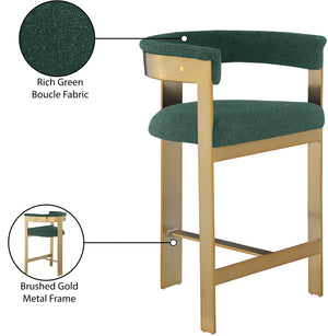 Romeo Green Boucle Fabric Counter Stool 876Green-C Meridian Furniture
