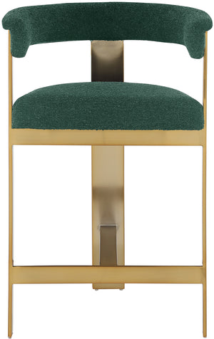 Romeo Green Boucle Fabric Counter Stool 876Green-C Meridian Furniture