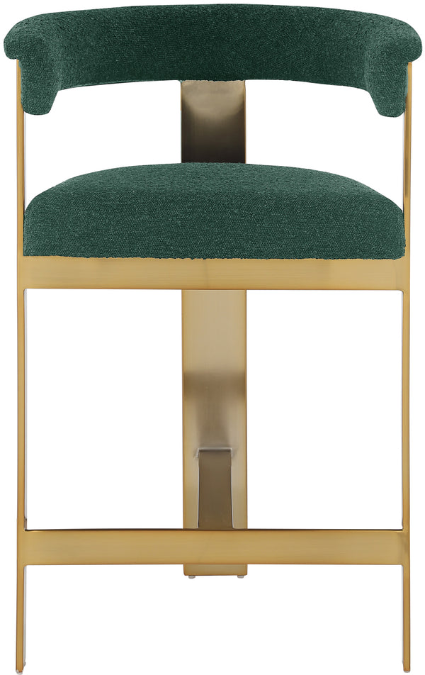 Romeo Green Boucle Fabric Counter Stool 876Green-C Meridian Furniture