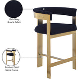 Romeo Navy Boucle Fabric Counter Stool 876Navy-C Meridian Furniture