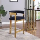 Romeo Navy Boucle Fabric Counter Stool 876Navy-C Meridian Furniture