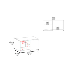 English Elm Silver Peak Light Oak & White Coffee Table with Open Storage, Engineered Wood, Compact Chic Design B092P269897