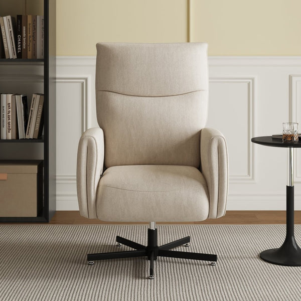 English Elm Power Swivel Velvet Recliner with Usb Charging for Living Room or Home Office Beige White W3568P431978