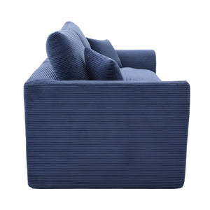 English Elm UNITED Cloud Couch Modular Sectional Sofa with Corduroy Cover, Ergonomic 2-Seater, No Assembly Needed Navy Blue W1568P371122