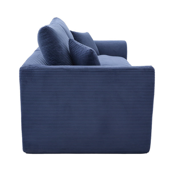 English Elm UNITED Cloud Couch Modular Sectional Sofa with Corduroy Cover, Ergonomic 2-Seater, No Assembly Needed Navy Blue W1568P371122